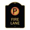 Signmission Designer Series Fire Lane No Parking, Black & Gold Aluminum Sign, 18" x 24", BG-1824-24018 A-DES-BG-1824-24018 - alternate 1